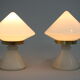 1940s pair of unique art deco table lamps with alabaster base ,czechoslovakia