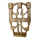 Vintage stone folk art candle holder