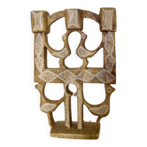 Vintage stone folk art candle holder