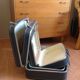 Set of three grey air hostess suitcases / vintage 60s-70s