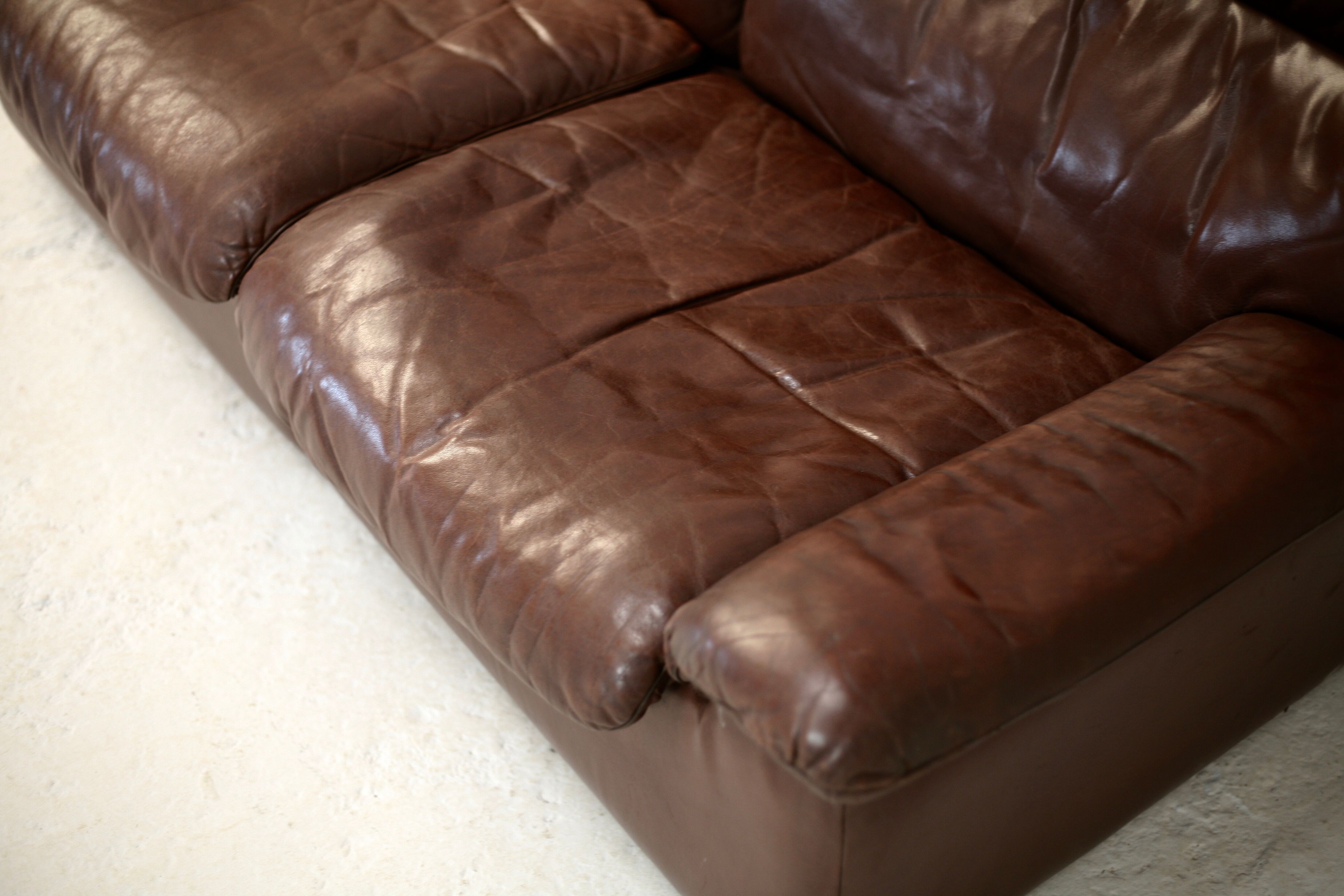 Sofa De Sede. Leather "chocolate" Switzerland, circa 1970