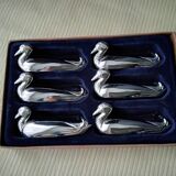 Box of 6 silver metal knife holders Volte Face