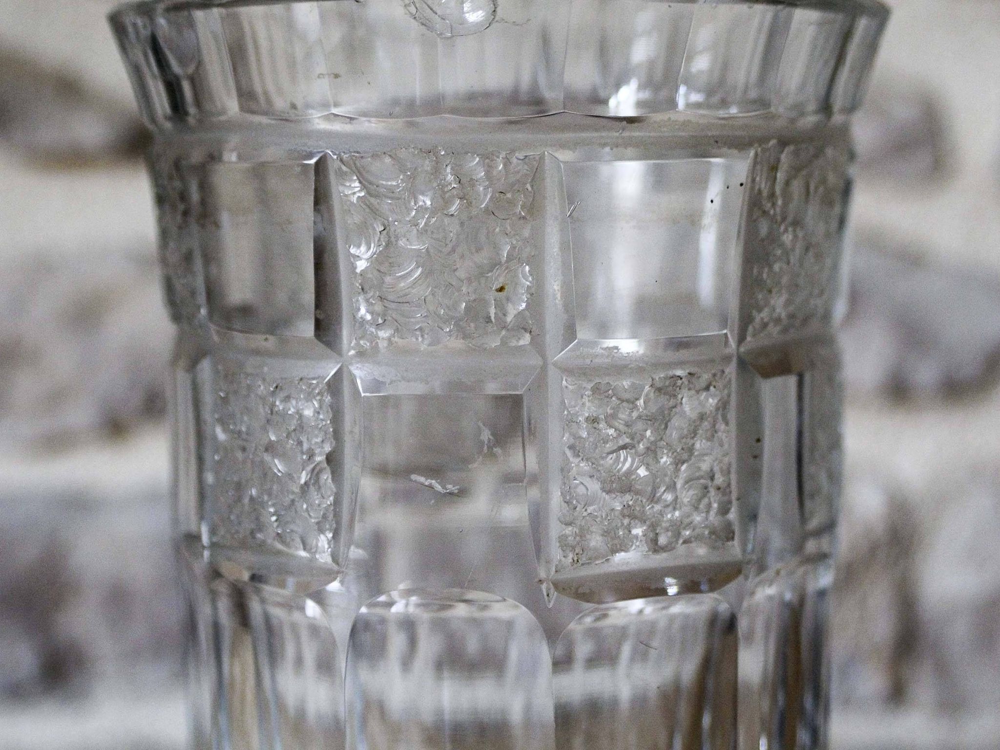 Cut crystal vase by A. Houillon (1885-1954)