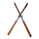 Pair of vintage wooden skis L=200cm