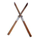 Paire de skis vintage en bois L=200cm