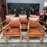 Set of 8 Renaissance-style armchairs.