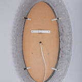 Large Oval Plexiglas mirror with lighting, 1960 Germany.
