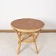 Old round rattan table, vintage from the 70s - 80s. Small table, or side table.