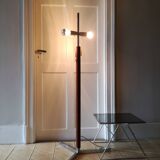 Adjustable floor lamp in walnut and metal 1960
