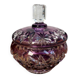 Amethyst cut Bohemian crystal bonbonnière – 20th century