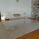 Table XL Laiton massif et Plexiglas-Style Jansen 1970