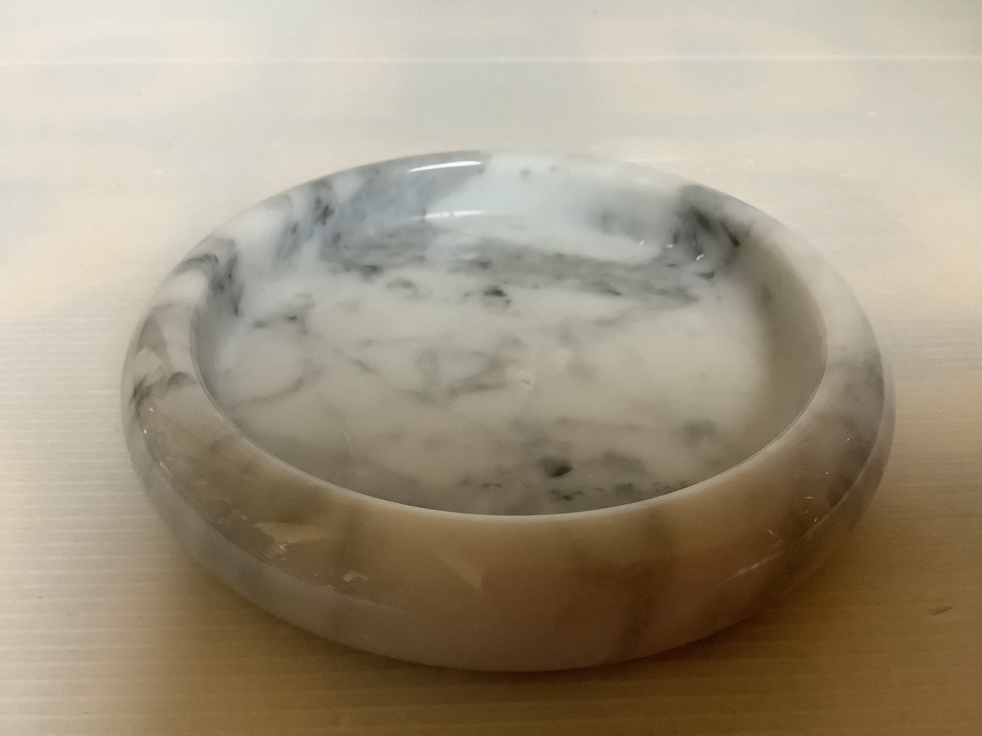 Marble ashtray catchall from Carrara, Italy.