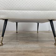 Italian armchairs from the 1950s in cream fabric with iron legs.