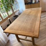 Solid wood farmhouse table with 2 extensions