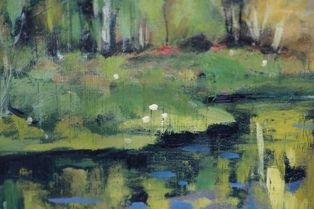 Tage Rudolf Ahlm, Swedish landscape, oil on canvas, 1940s, framed