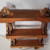 3-tier wood and rope boat shelf