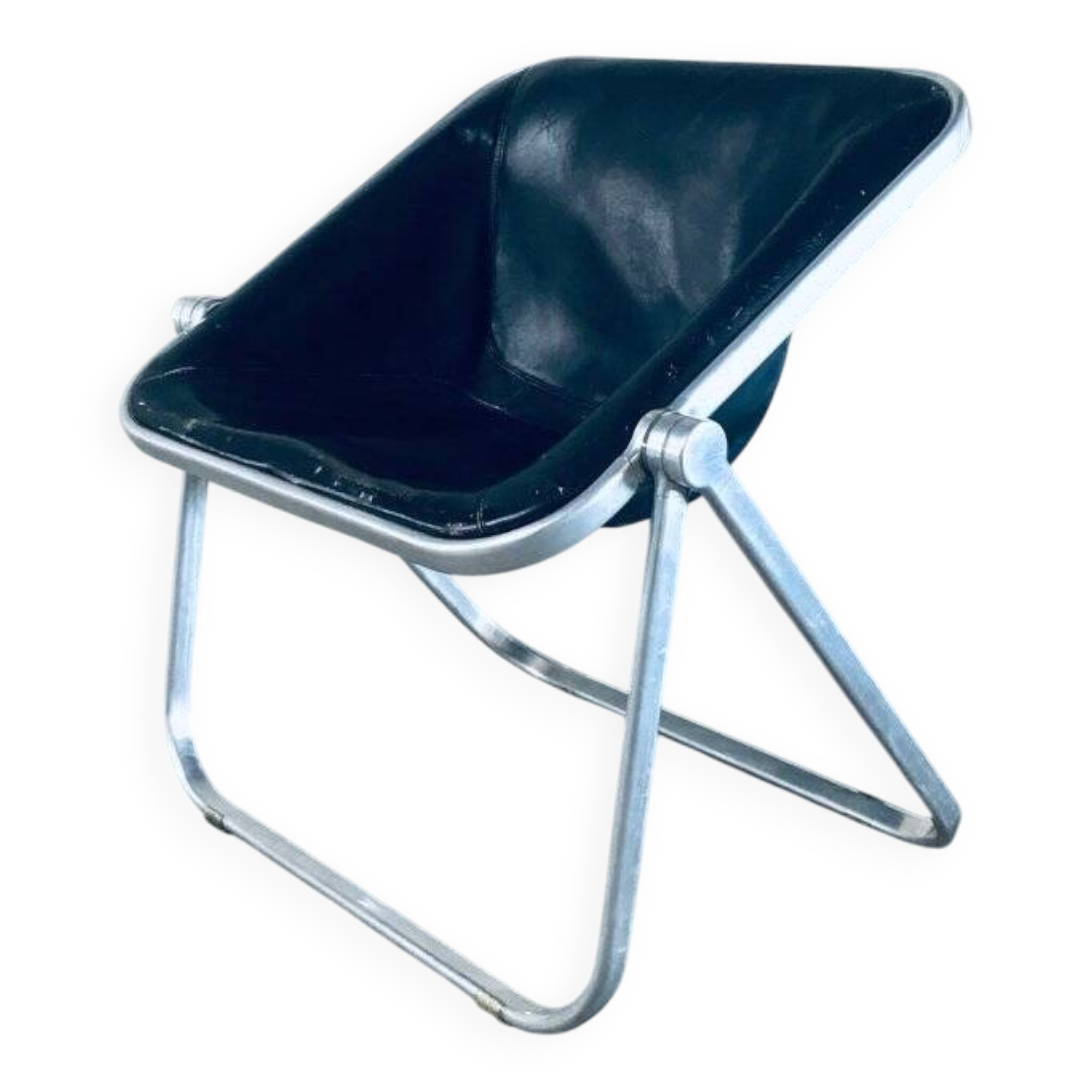 Plona Leather Side Chair by Giancarlo Piretti for Castelli, 1970s