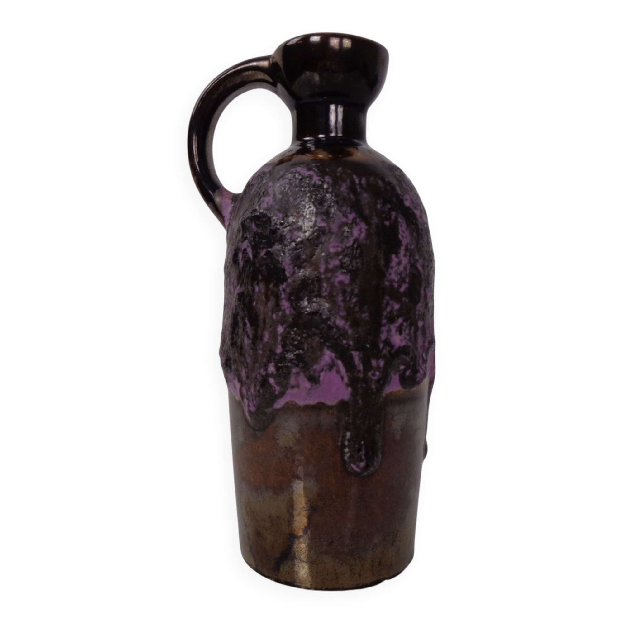 Purple & Gold Lava 321/3 Ceramic Vase from Ruscha, 1960s