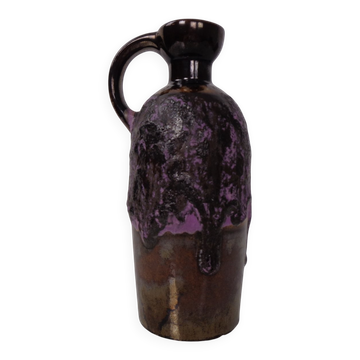 Purple & Gold Lava 321/3 Ceramic Vase from Ruscha, 1960s