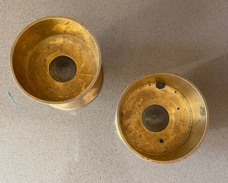 Pair of brass candle holders