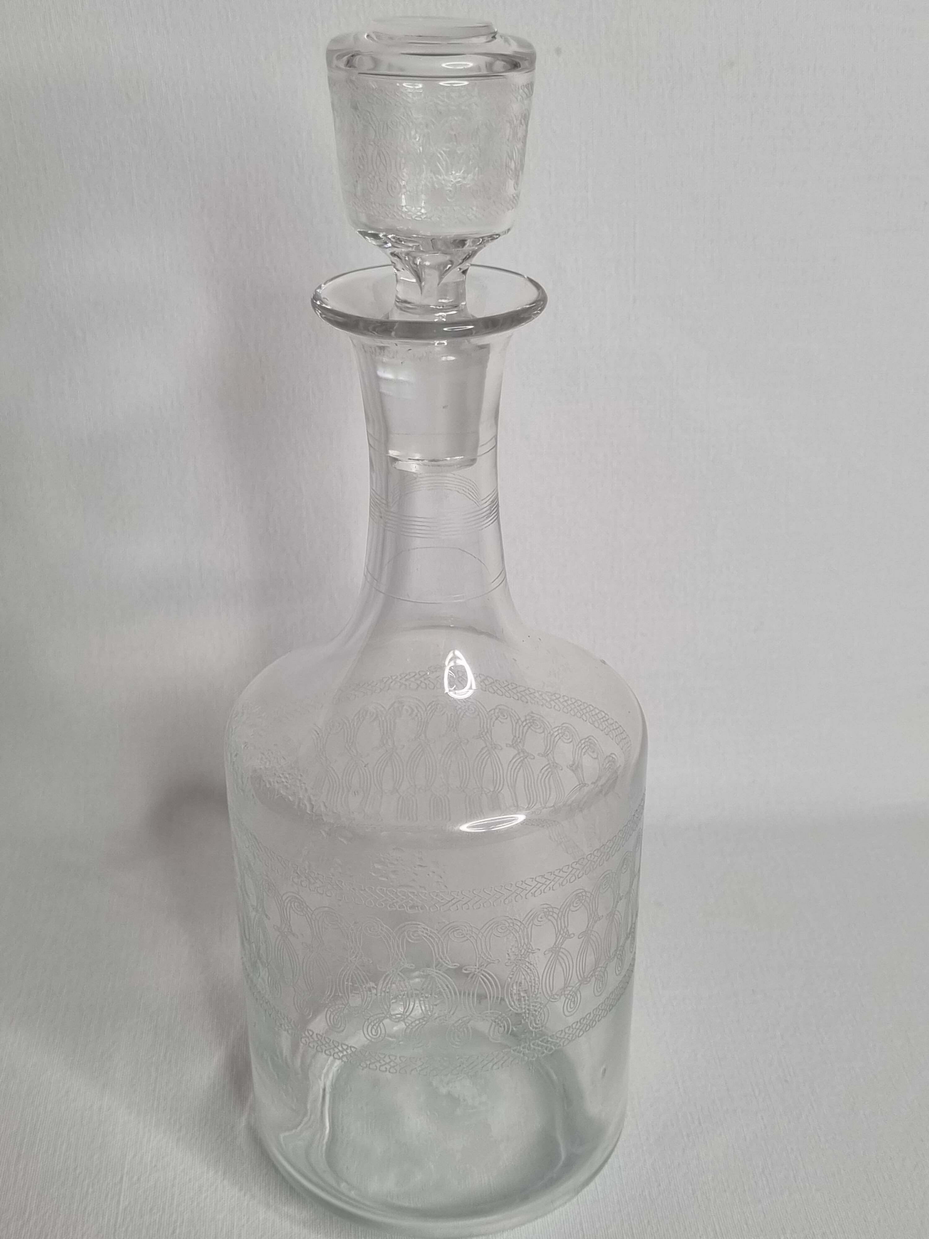 Antique Crystal Water Carafe, 1900s, 25 cm