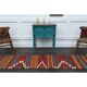 1970s Turkish Oushak Handmade Wool Cotton Orange Kilim Runner 72x252