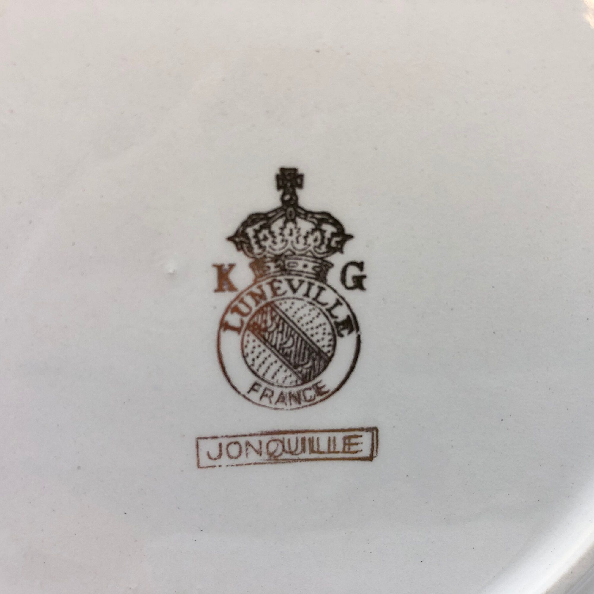 6 plates "k&g lunéville badonviller", model "daffodil" 2 flat, 2 hollow, 2 dessert