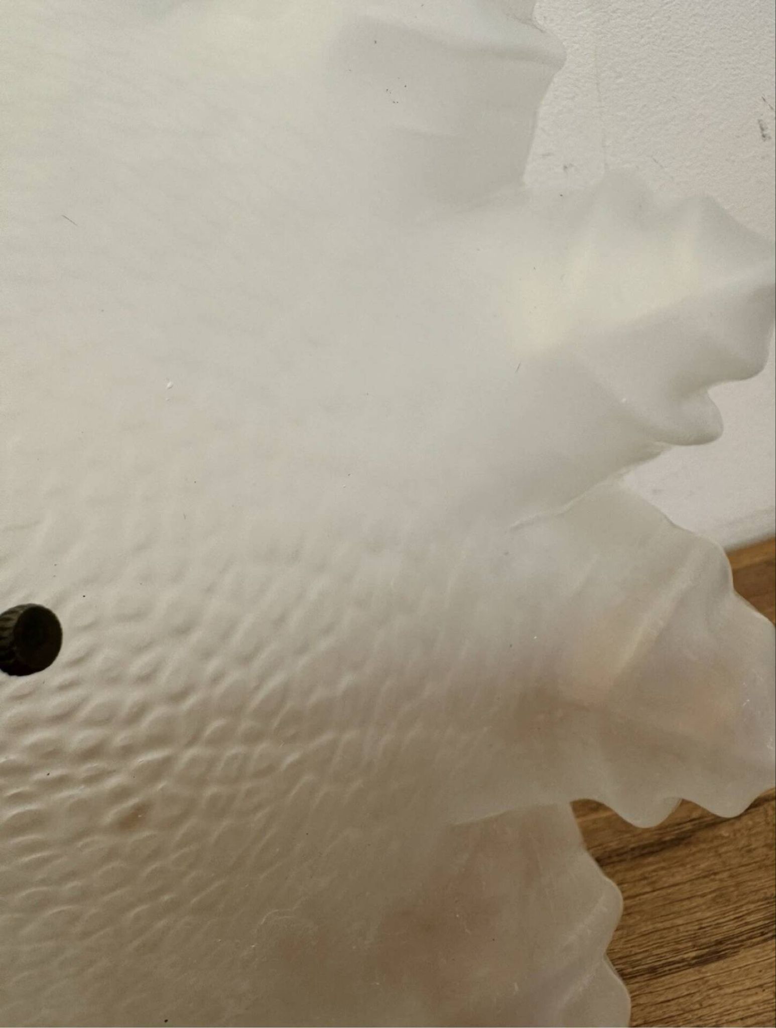 Vintage lampshade lace pleated transparent glass claw