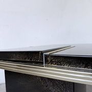 "Rizzo" lacquered and brass coffee-bar table from the 1970s.