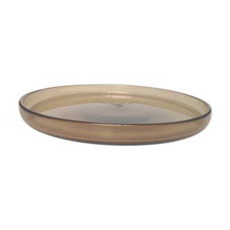 Vintage smoked crystal tray