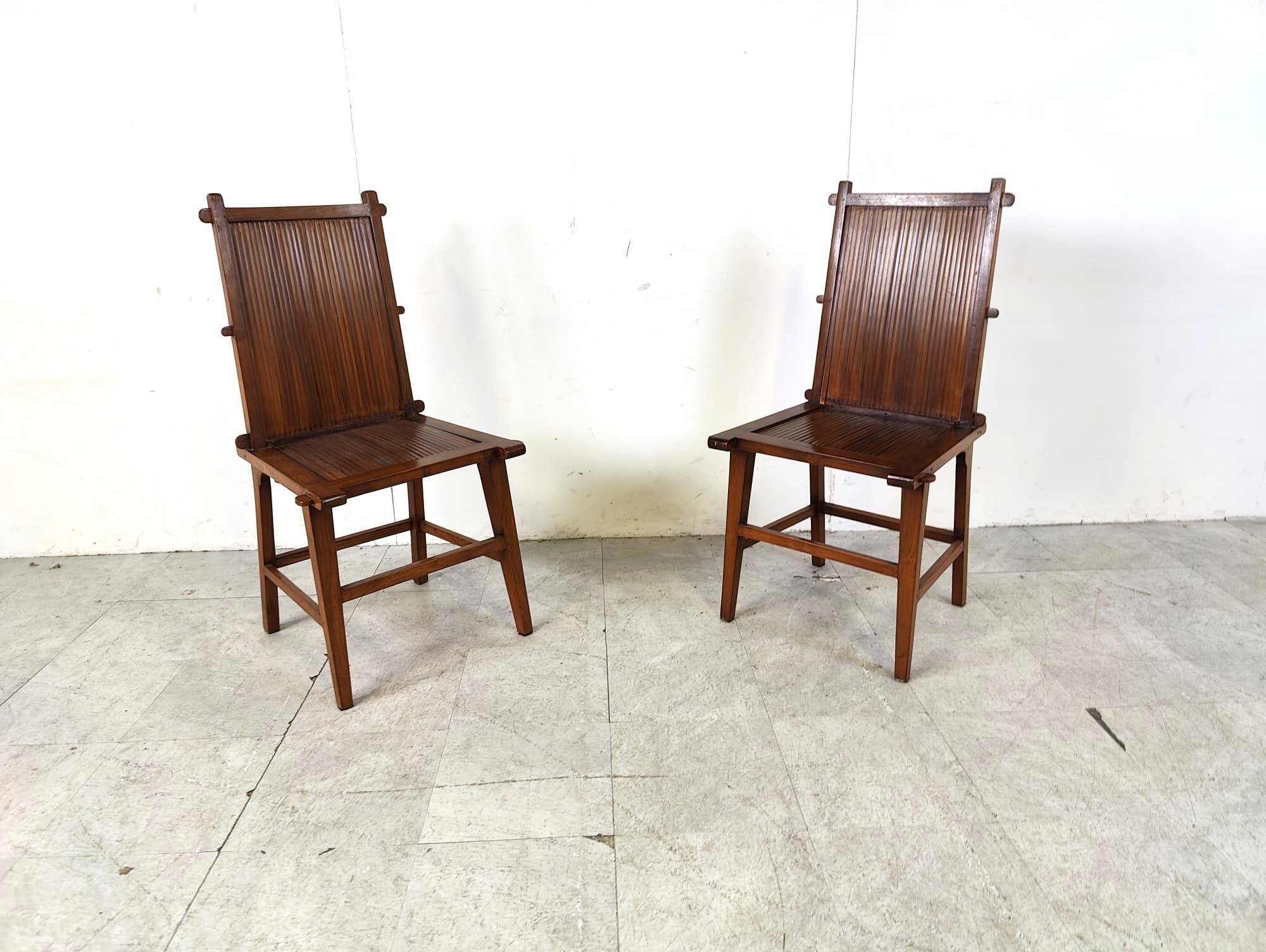 Mid century bamboo dining chairs, 1960s