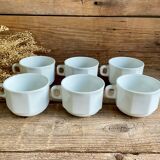 6 large octagonal cups sarreguemines france
