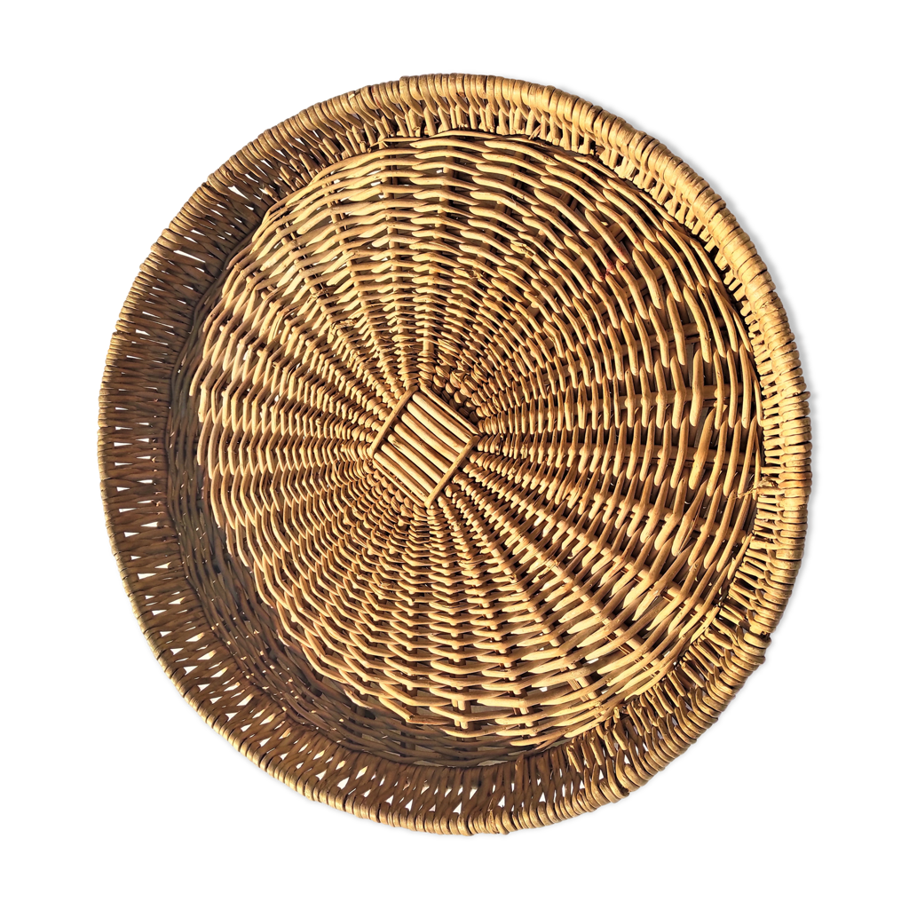 Plateau à fromage en osier naturel ø40 cm - Breizh'Loc reception