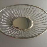 silver metal bread basket