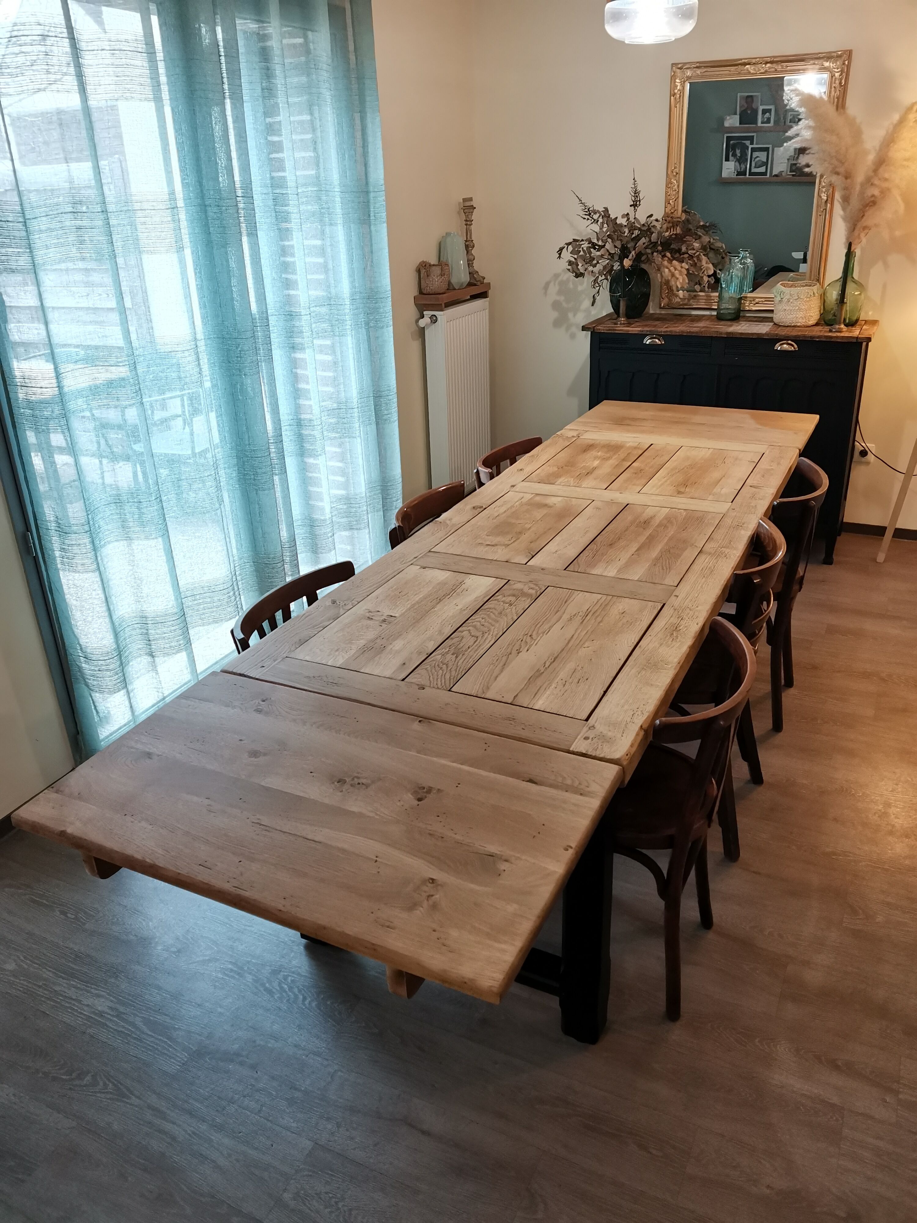 Solid oak farmhouse table