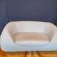 2-seater white leather sofa