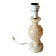 Old beige marbled stone lamp base - alabaster lamp
