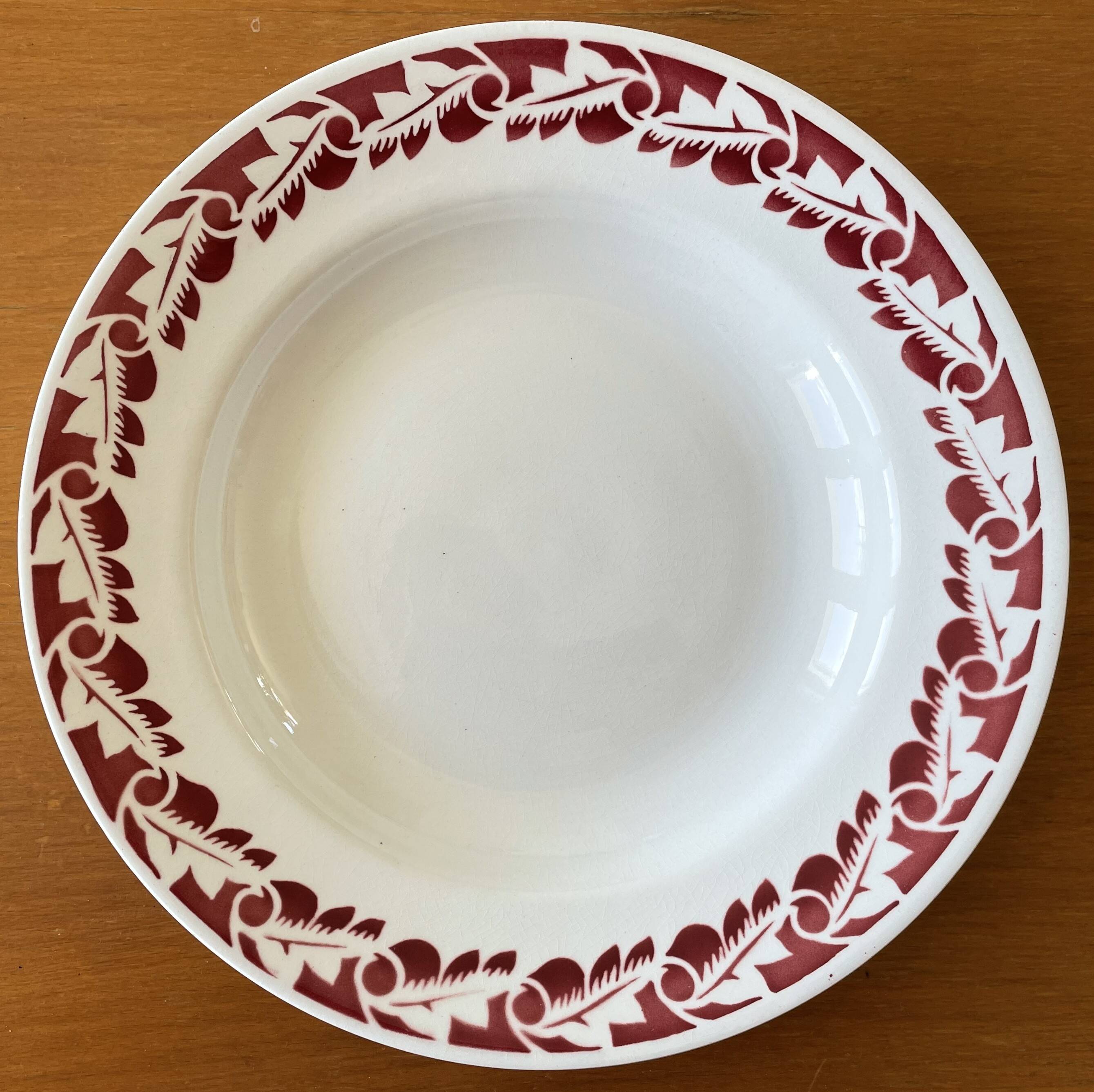 6 large antique deep plates in Saint-Amand earthenware (Nord)