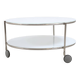 Round coffee table in opaline glass Ikea 1980 Sweden