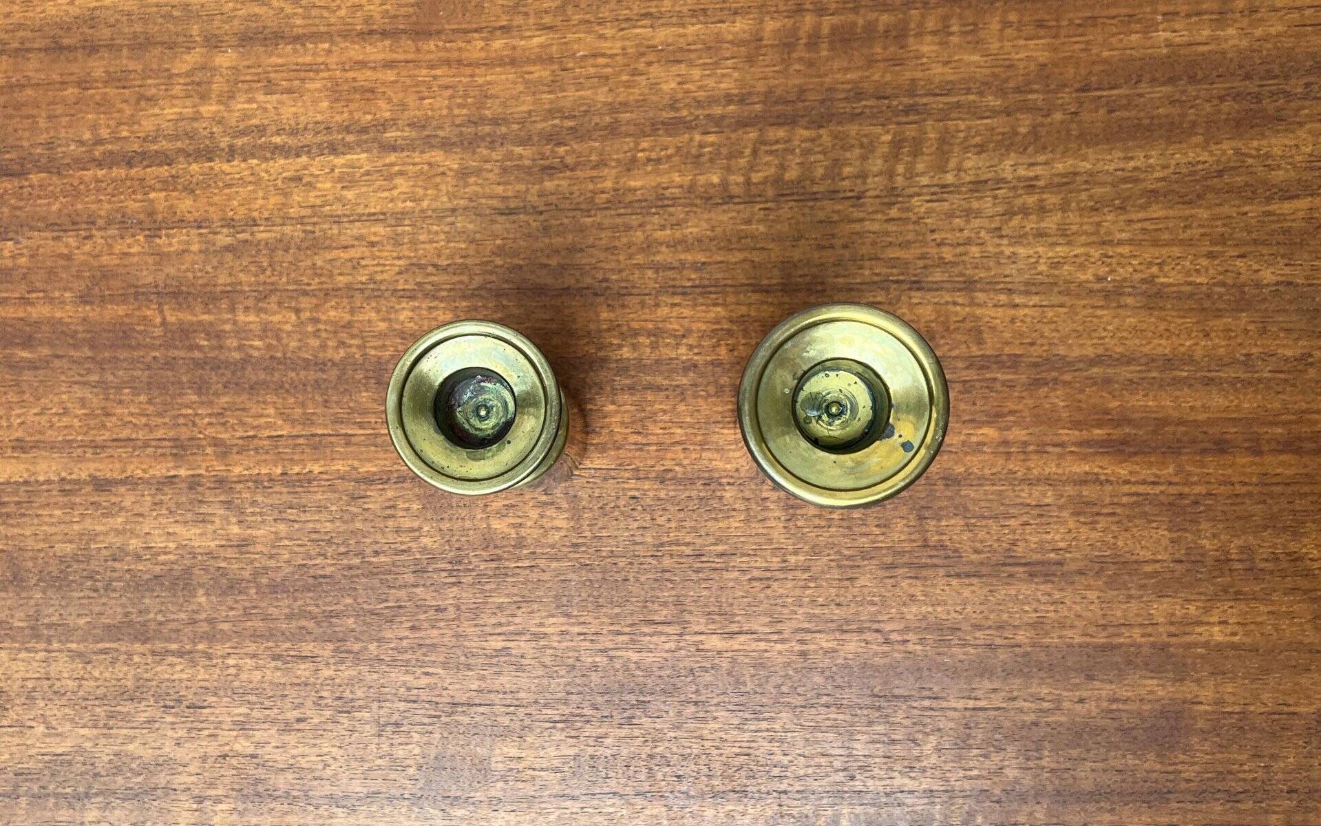 Danish brass candle holders from the mid-century by Boyes Metalkunst, 1960s, set of 2.