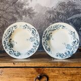 Set of 2 HB & Cie ironstone soup plates
