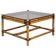 Vintage bamboo coffee table with smoked glass top