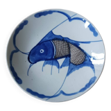 Old Porcelain Plate With Chinese Koi Fish Signed