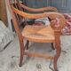Armchair with gilded rye straw seat in solid walnut, Restoration period, circa 1820