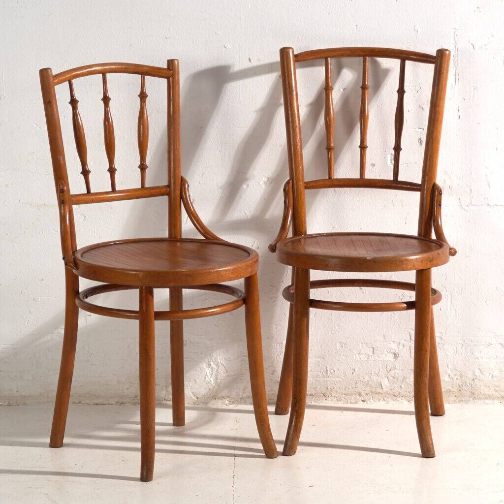 Antique bentwood chairs in Thonet style – Hungary, circa 1960 #8 – Set of 2 pieces