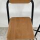 2 foldable bar stools from the 90s in wood and black metal