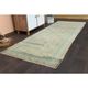 Vintage Turkish Oushak Handmade Wool Cotton Orange Runner Rug 108x294