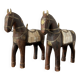 Oriental wooden horses ornaments brass and mother-of-pearl antiques