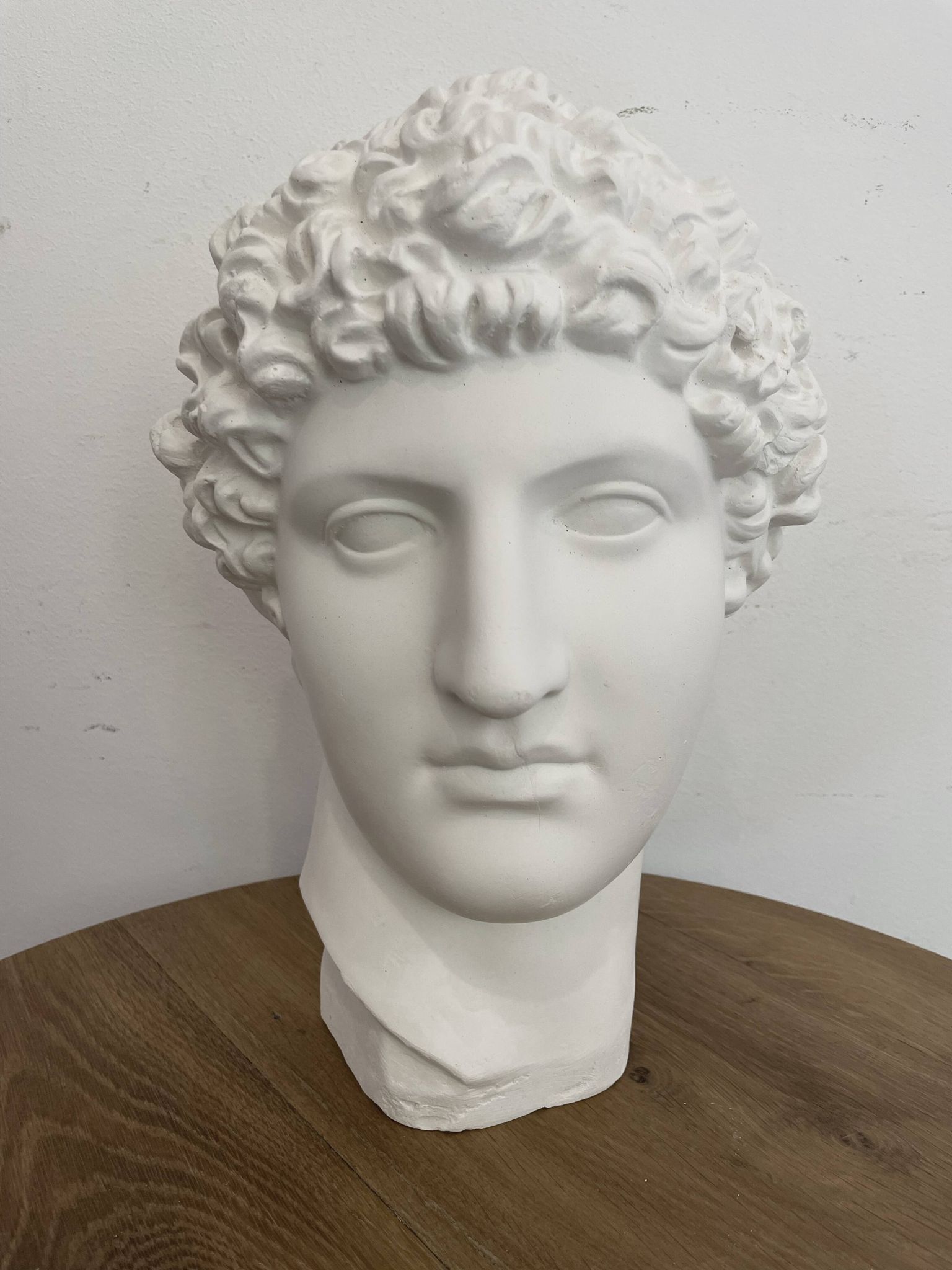 White plaster Greek head