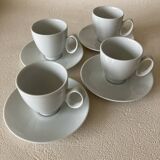 Tasses et Sous-tasses Guy Degrenne modèle Modulo blanc